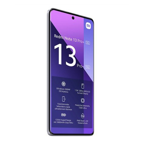 Xiaomi Note 13 Pro+ w kolorze Aurora Purple, 6.67"", AMOLED, 1220 x 2712 pikseli, z procesorem Mediatek Dimensity 7200 Ultra, 12 - 2